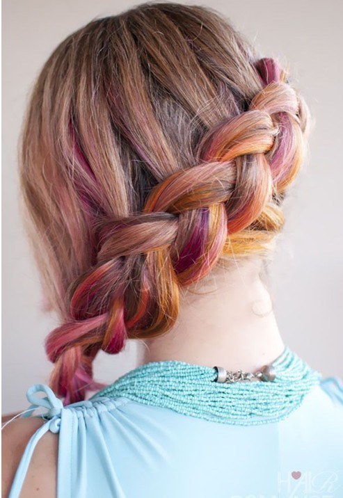 Side braid, inflated hairstyles