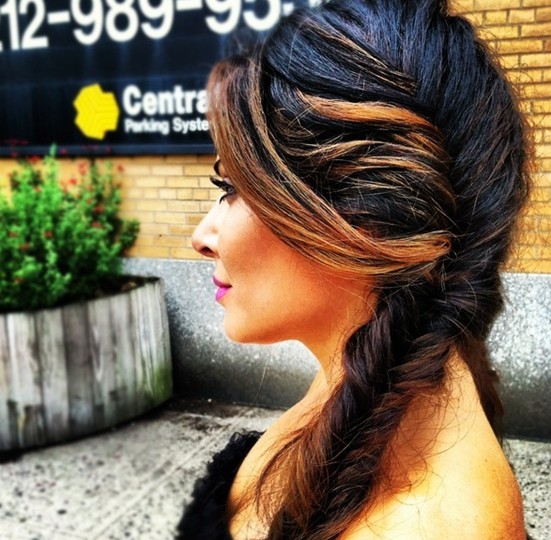 Side hairstyles, fish tail braids