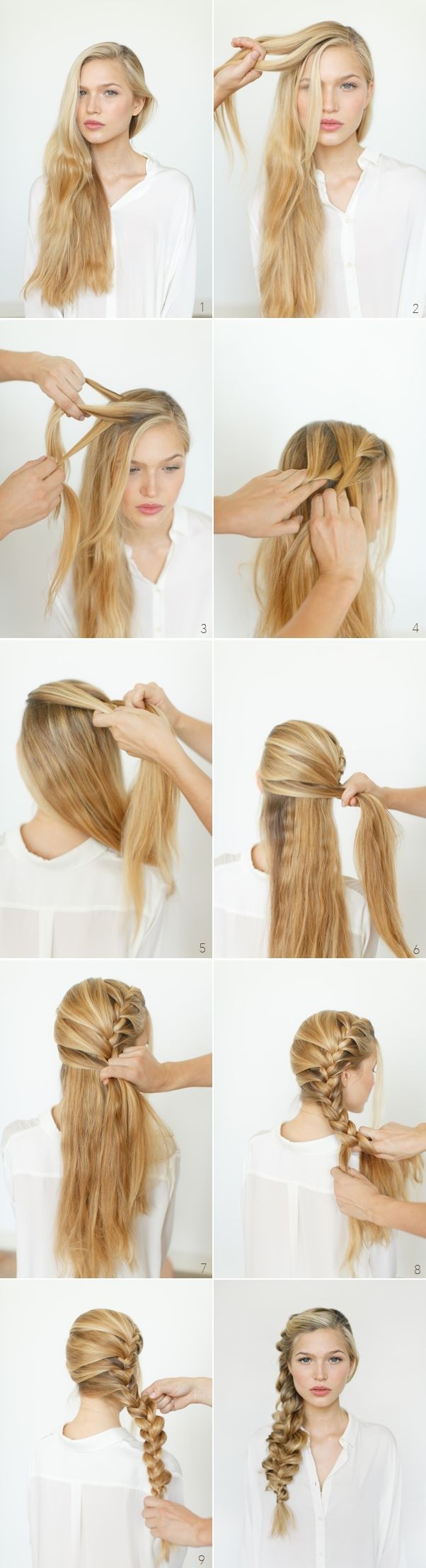 Side hairstyles braided: long hair ideas