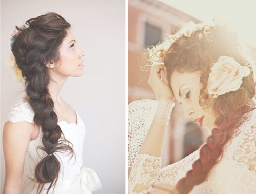 Side hairstyles, wedding hair