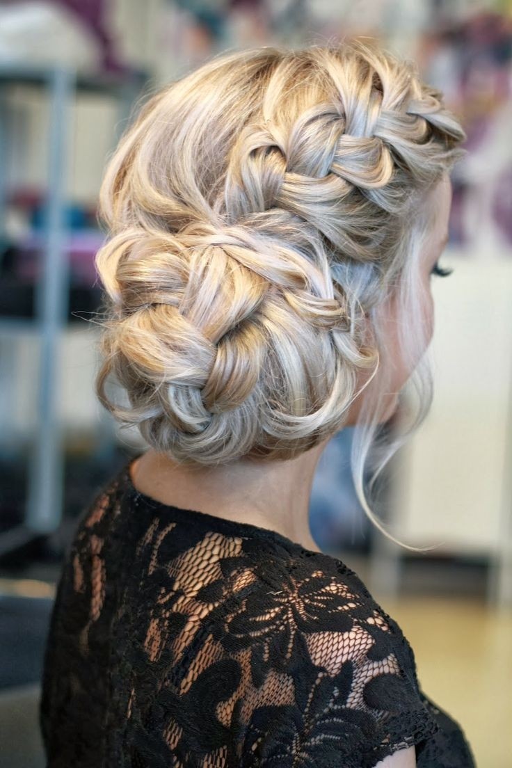 Updo side with a loose braid - hairstyle 2015 ideas