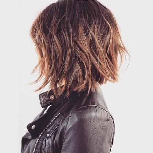 Side view of short coffee bob haircuts