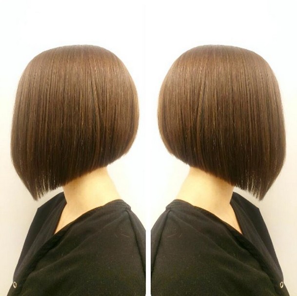 Side look for short -angle bob hair cutting