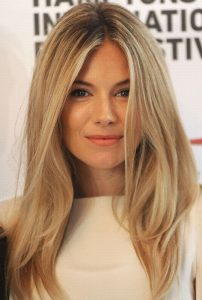 Sienna Miller Hair Style: Blonde Straight Hair