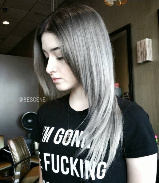 Silver color - hair styles Ombre 2016