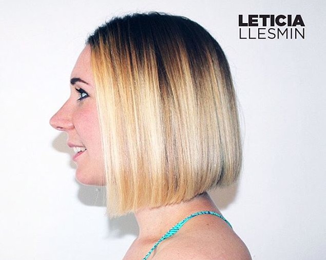 Simple short bob hair style - side display