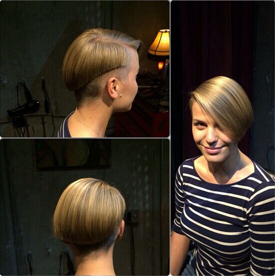 Stylish short hairstyle: straight bob pieces