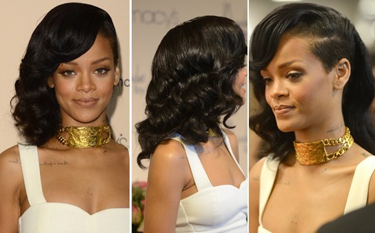 Special Bouncy Wavy Hairstyle: Rihanna Long Hair