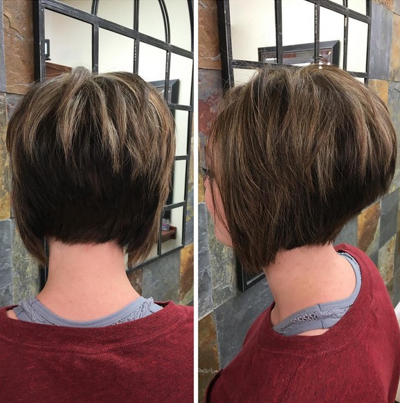 Her haircuts stacked for short hair in a row - easy hairstyle ideas for women