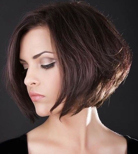 Stacked Short Hairstyles: Brown Bob Hair