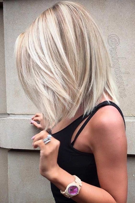 Rest straight Bob - Balayage Lob hairstyles for thick hair