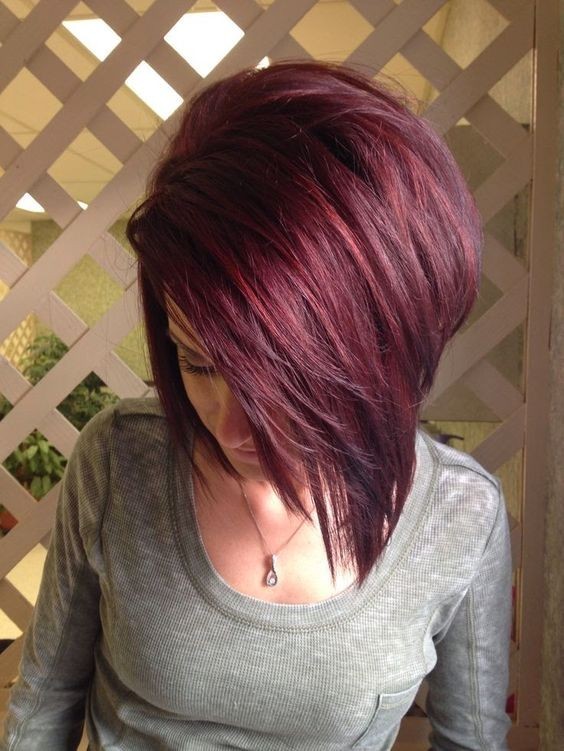 Straight haircuts bob with Mahogoni hair color - short hair styles