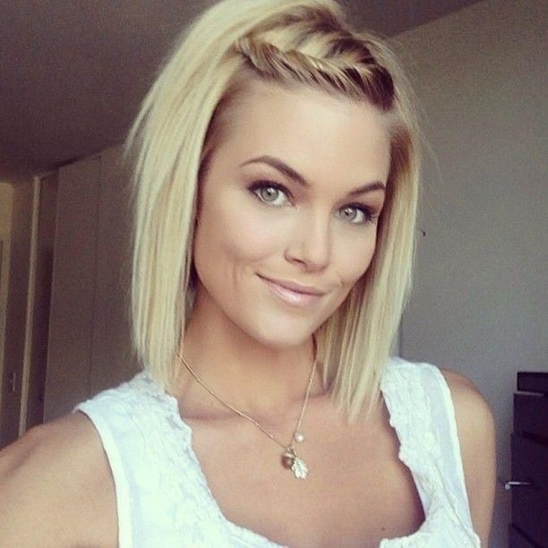 Straight hairstyles Bob with explosions braid