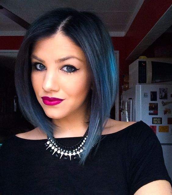 Long long haircut for women and girls - blue Bravana - Blue Hair - Omper colored