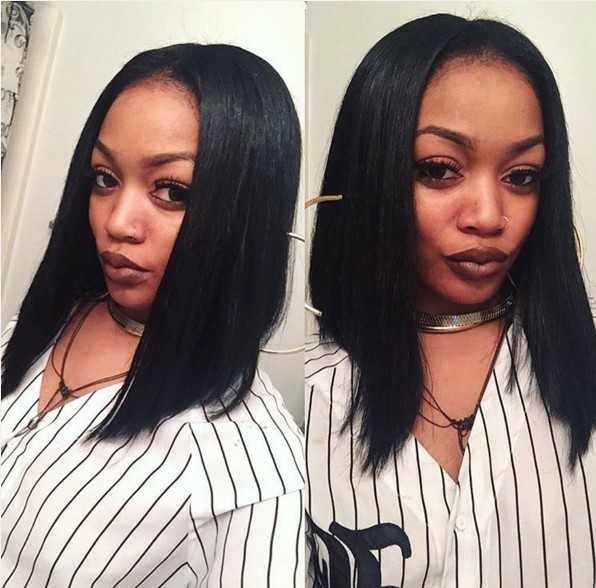 Long hairstyle with black hair