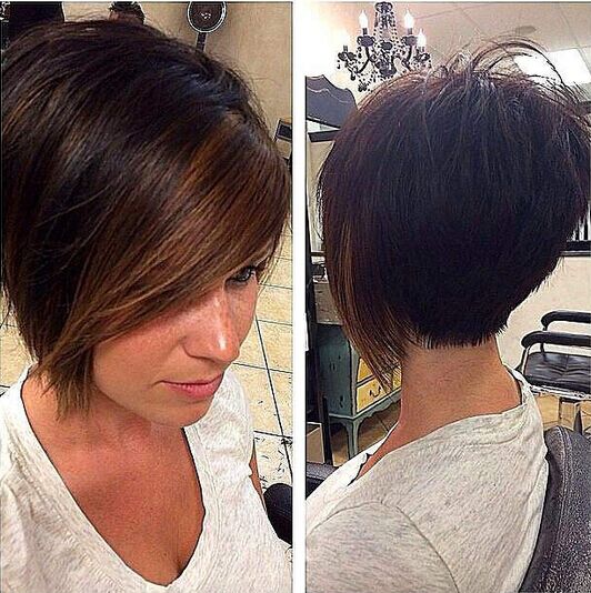 Straight short hairstyle