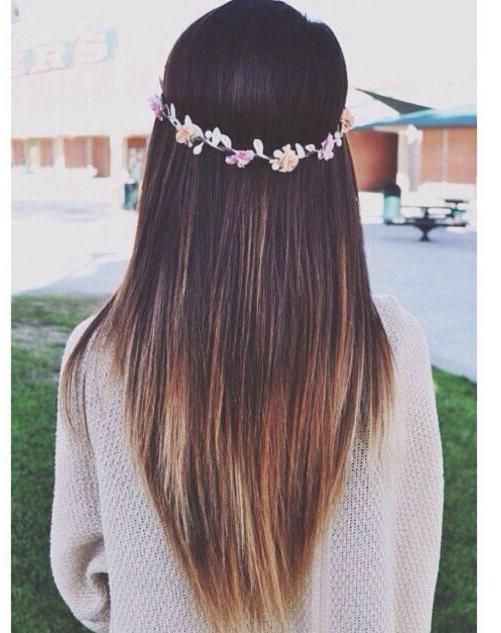 V V -shaped hair for long hair, pale brown to the blond Omper
