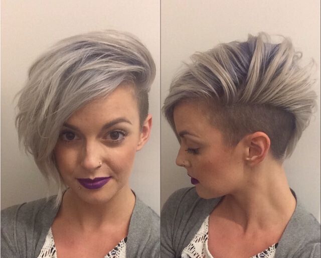 Stylish color with short, asymmetric hair