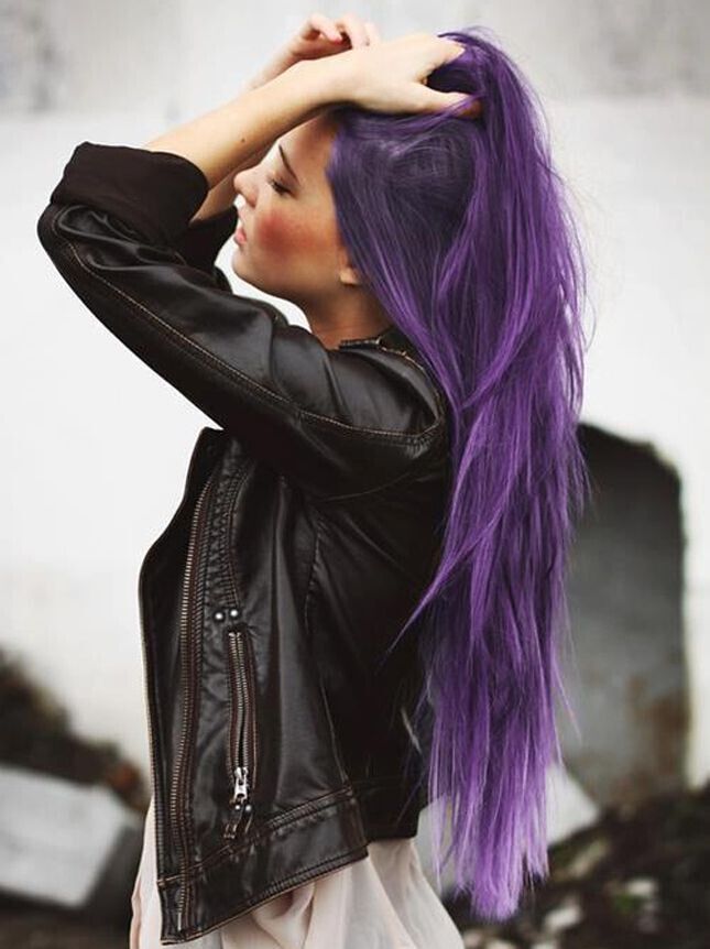 Long purple hair