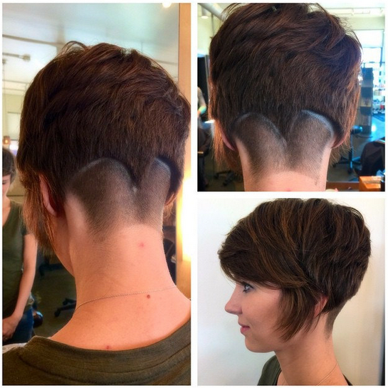 Elegant short haircut with long bangs