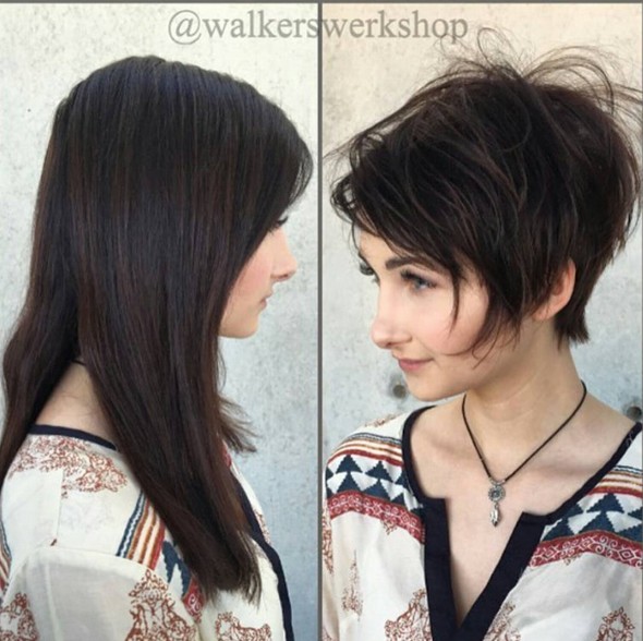 A short stylish pixi hair cut for girls