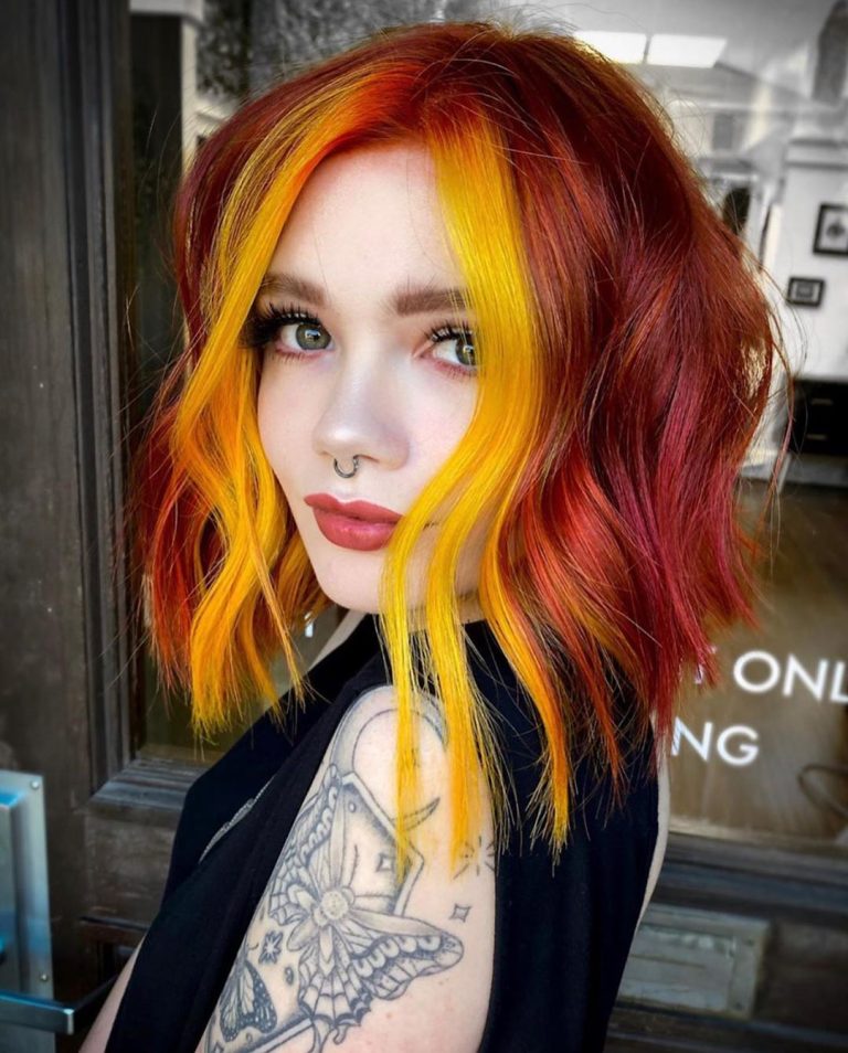 10 Shoulder Length Haircuts & Color – Fancy Triple Colors!