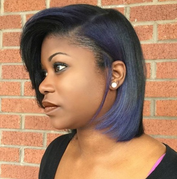 Stylish color with a short hairstyle - short bob hair cut for black women 2016