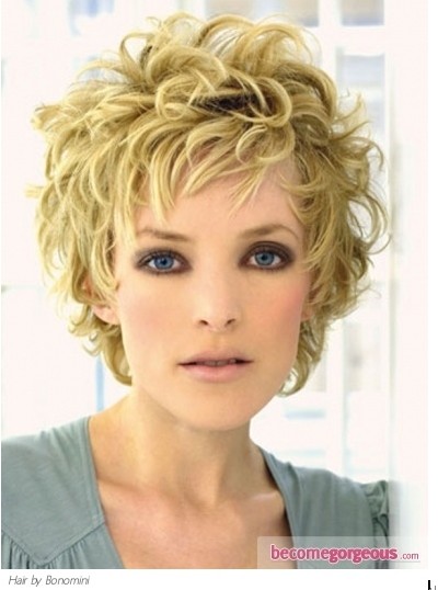 Summer hairstyles for short hair, chaotic curly hair cutting
