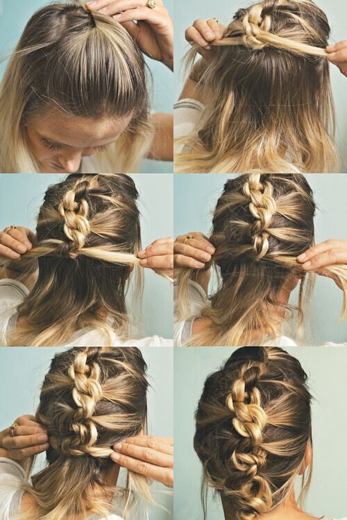 Falcon knot. Or a complex French braid. High Five to get a chaotic update for medium -length hair