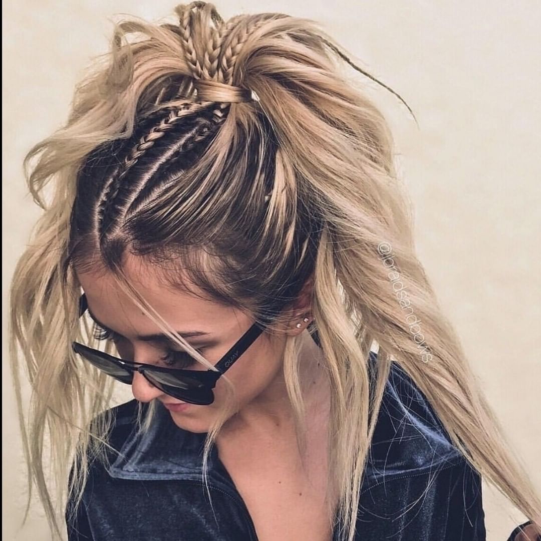 Modern hairstyles braided in summer - horse -tail hairstyles for long hair