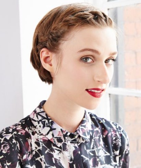 Modern short hairstyles: short hair with braids
