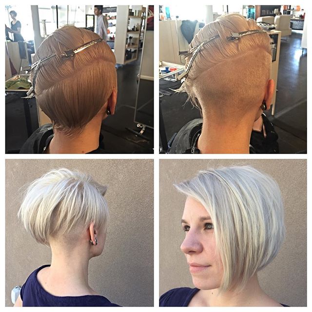 Pop hairstyle is not symmetrical for thin hair