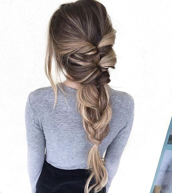 Glorious clouds through a braid for long hair