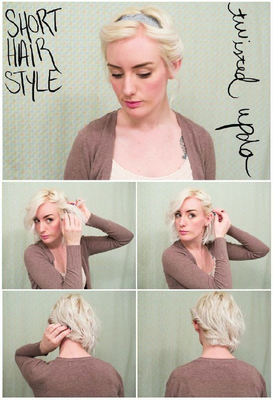 Twisted updos lessons for short hair