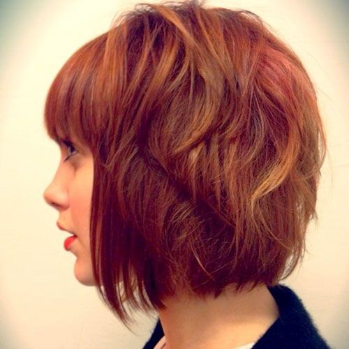 Two red hairstyles: cut short bob hair