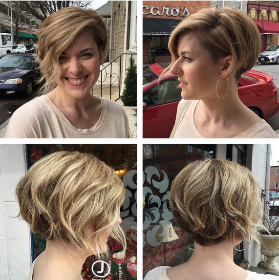 Group bob for thick hair - blonde blonde with short hair