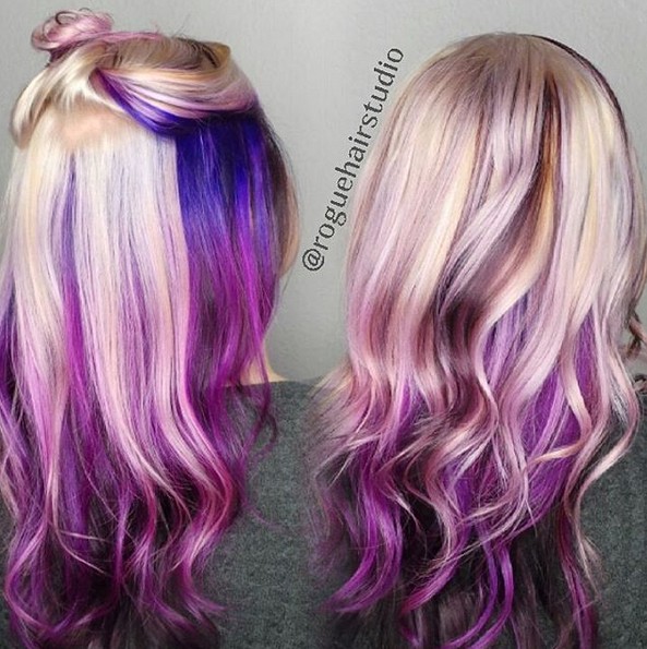Under the lights - purple hair ombre - 1 minute hair