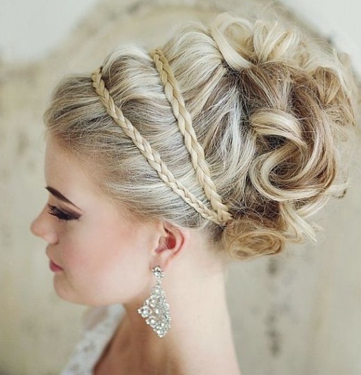 UPDo hairstyle with braid - the most beautiful wedding hairstyles 2015