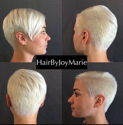 Very short hairstyle with long bangs: Women's shaving