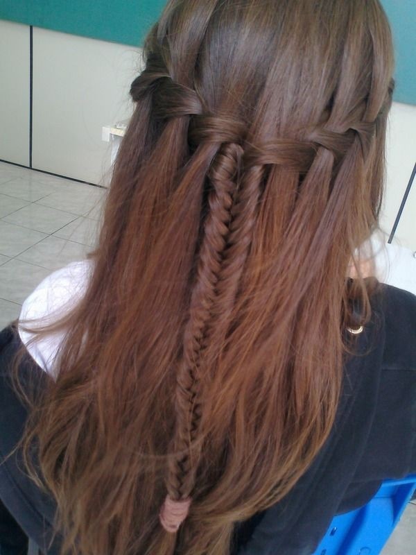 Waterfall braid + fishtail braid