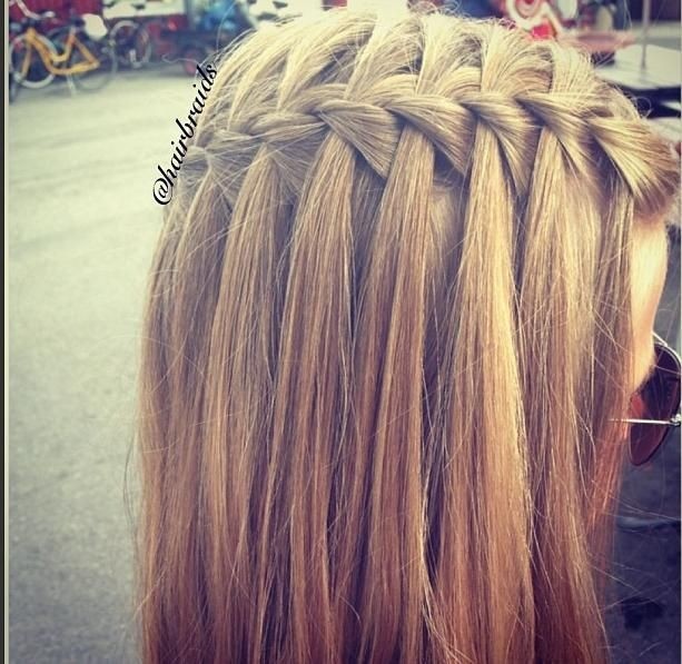 Waterfall braid for straight hair