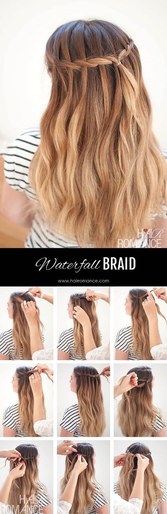 My tutorial, braid, waterfall, waterfall for long hair