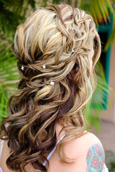 Half wedding below hairstyles with braid