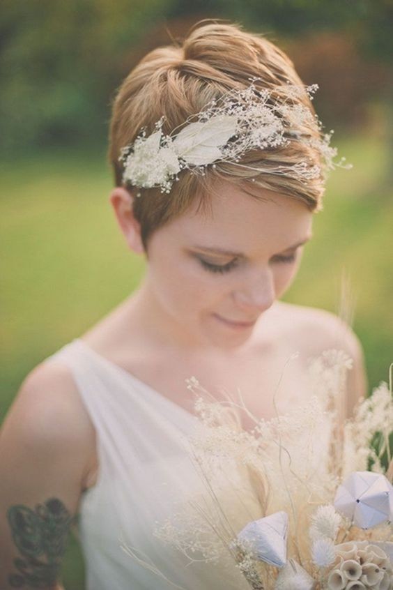 Wedding, short hairstyle designs for the bride