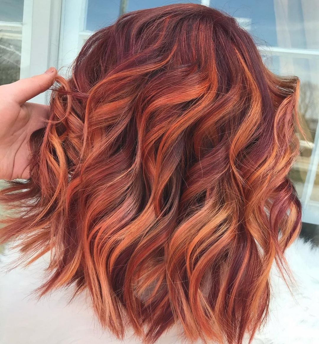 Medium-length women haircut and creative hair color ideas for summer 2021-2022