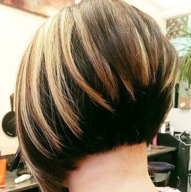 Rear view of the graduate hairdressers Bob