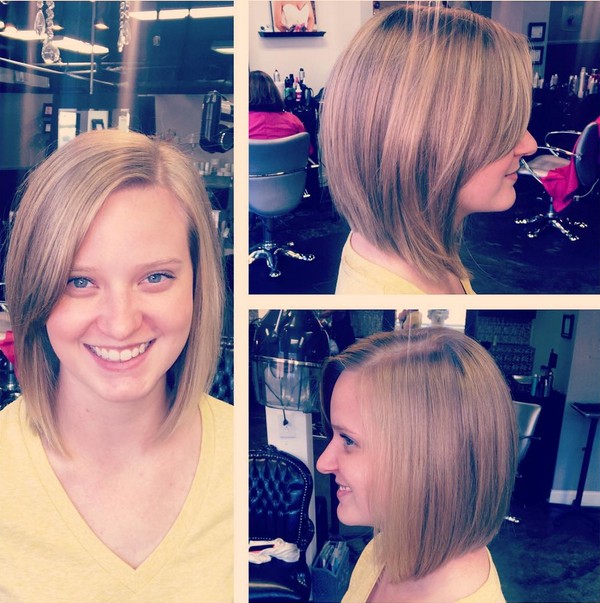 A short informal haircut for round face shapes