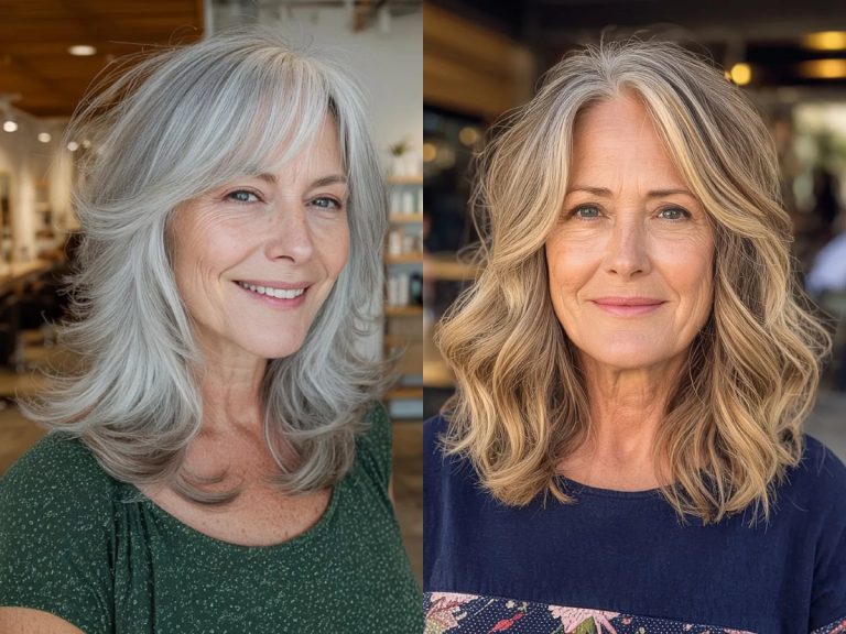 20+ Fantastic Medium-Length Hair with Layers for Women Embracing Their 60s