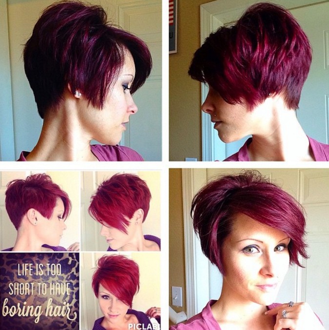 Long pixy clip - red hair color - hair