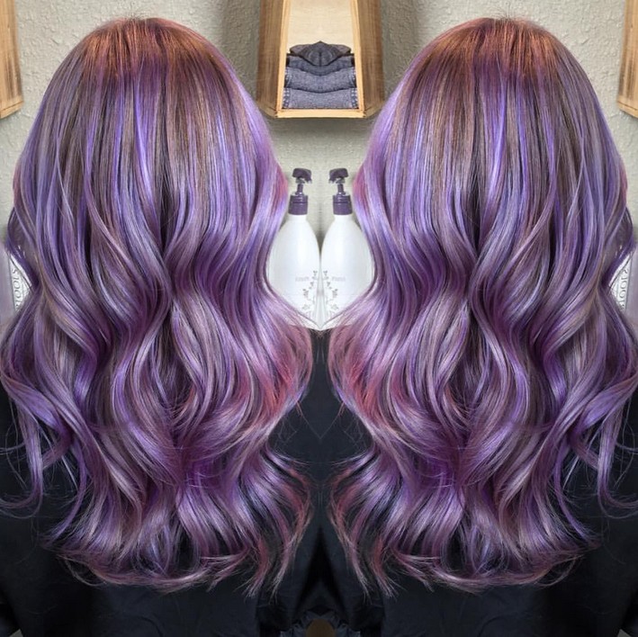 Long purple hairstyle